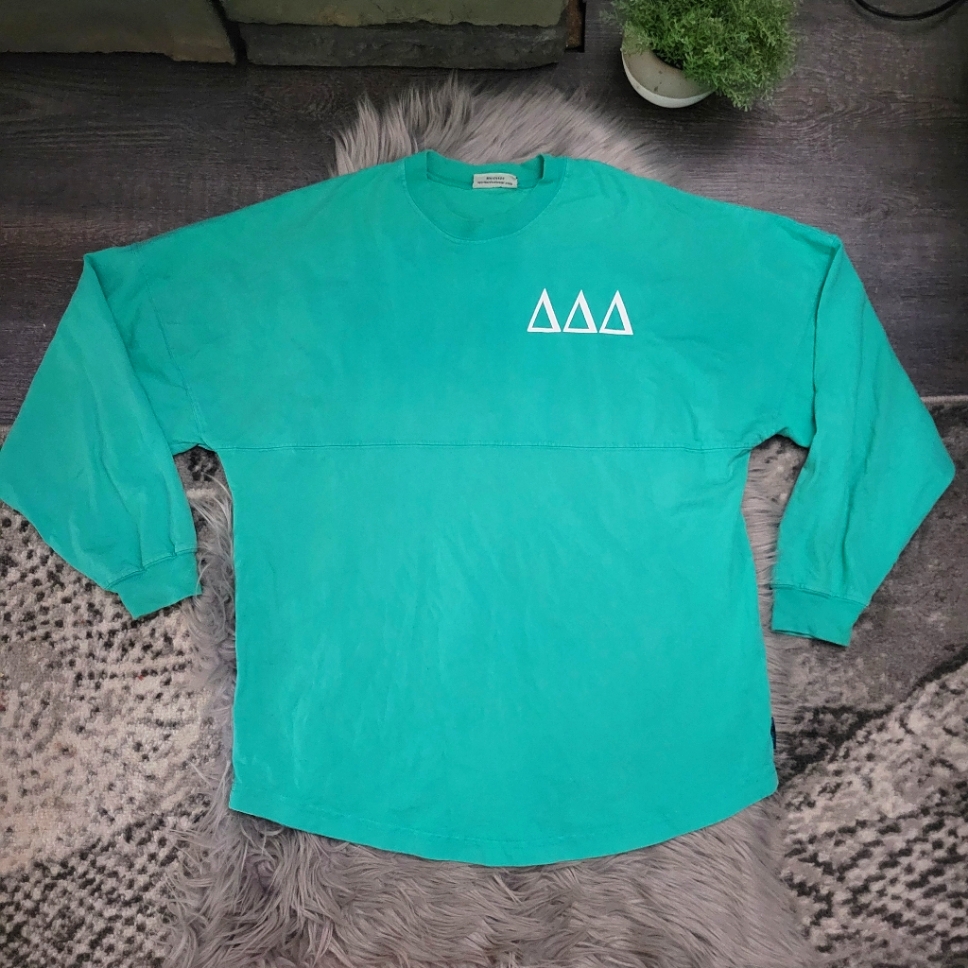 Delta Delta Delta Teal Long Sleeve Shirt Size Small